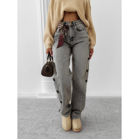 SPODNIE JEANSOWE DENIM OLAVOGA ELIOKIE GRAY