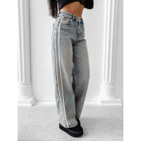 SPODNIE JEANSOWE DENIM WIDE LEG OLAVOGA ERADIO WASHED BLUE