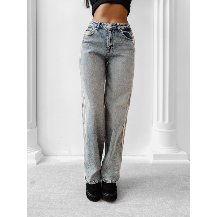 SPODNIE JEANSOWE DENIM WIDE LEG OLAVOGA ERADIO WASHED BLUE