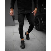 SPODNIE JEANSOWE MĘSKIE SLIM FIT OLAVOGA MEN TOLON BLACK