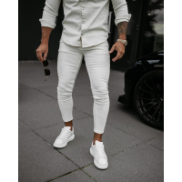 SPODNIE JEANSOWE MĘSKIE SLIM FIT OLAVOGA MEN TOLON LIGHT BEIGE