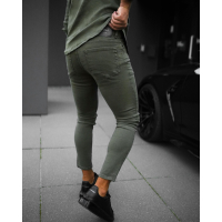 SPODNIE JEANSOWE MĘSKIE SLIM FIT OLAVOGA MEN TOLON KHAKI