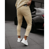 SPODNIE JEANSOWE MĘSKIE SLIM FIT OLAVOGA MEN TOLON DARK BEIGE
