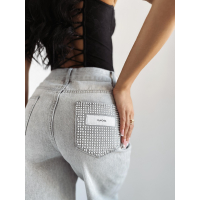 SPODNIE JENSOWE DENIM BAGGY DZIURY OLAVOGA BAMBI GRAY