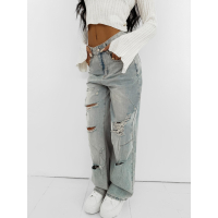 SPODNIE JENSOWE DENIM BAGGY DZIURY OLAVOGA BAMBI BLUE