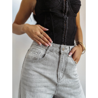 SPODNIE JENSOWE DENIM BAGGY DZIURY OLAVOGA BAMBI GRAY