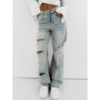 SPODNIE JENSOWE DENIM BAGGY DZIURY OLAVOGA BAMBI BLUE