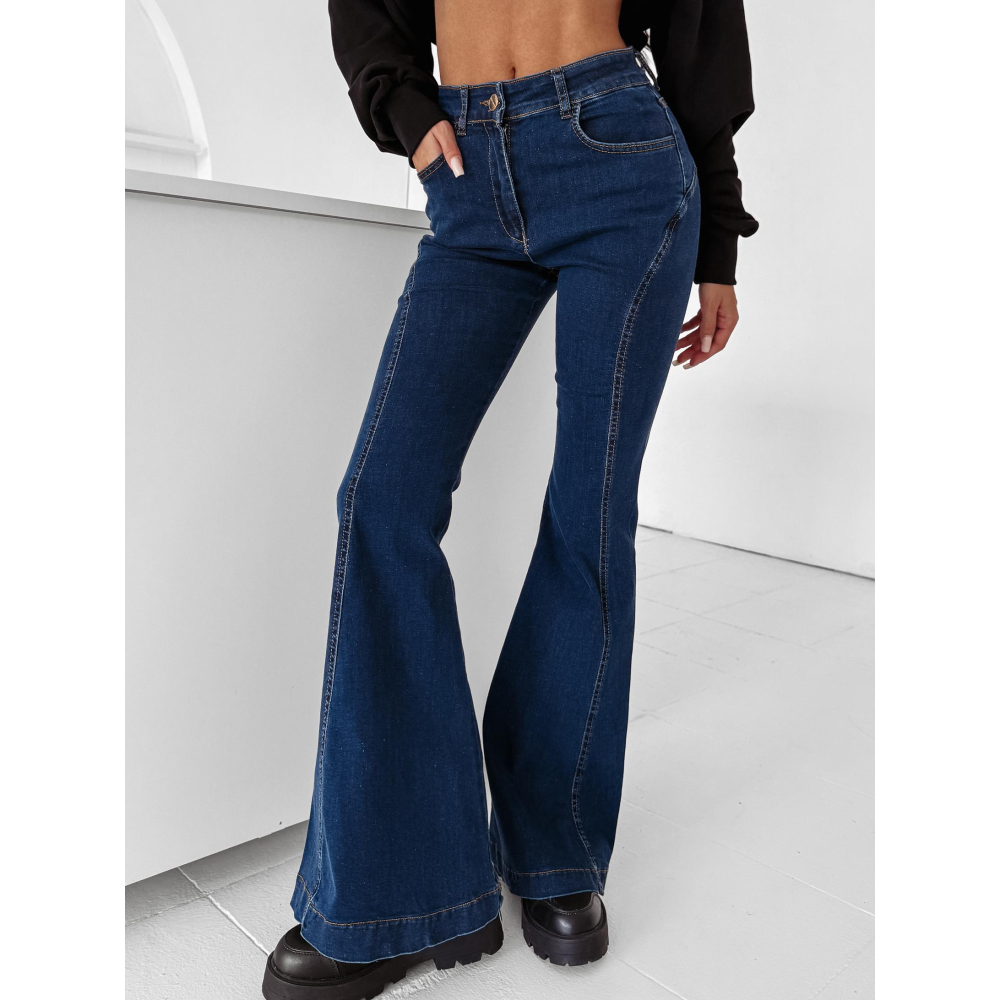 SPODNIE JENSOWE DENIM DZWONY OLAVOGA YUON NAVY BLUE