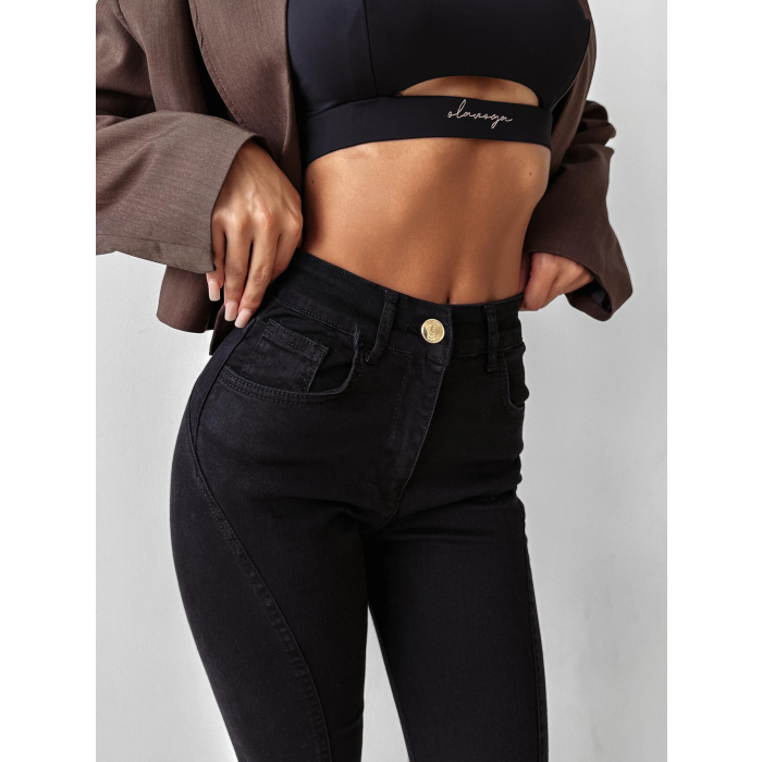 SPODNIE JENSOWE DENIM DZWONY OLAVOGA YUON BLACK