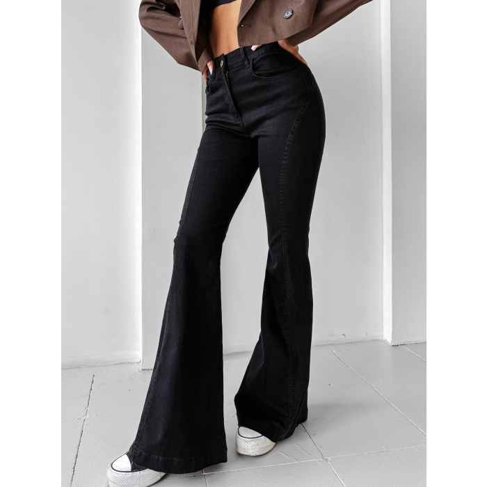 SPODNIE JENSOWE DENIM DZWONY OLAVOGA YUON BLACK