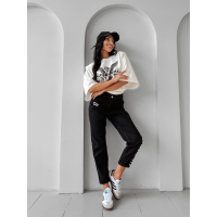 SPODNIE JENSOWE DENIM MOM FIT LOGO OLAVOGA LOFI BLACK