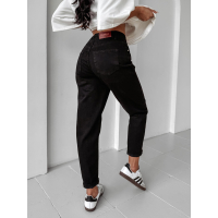SPODNIE JENSOWE DENIM MOM FIT LOGO OLAVOGA LOFI BLACK