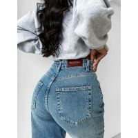 SPODNIE JENSOWE DENIM MOM FIT LOGO OLAVOGA LOFI BLUE