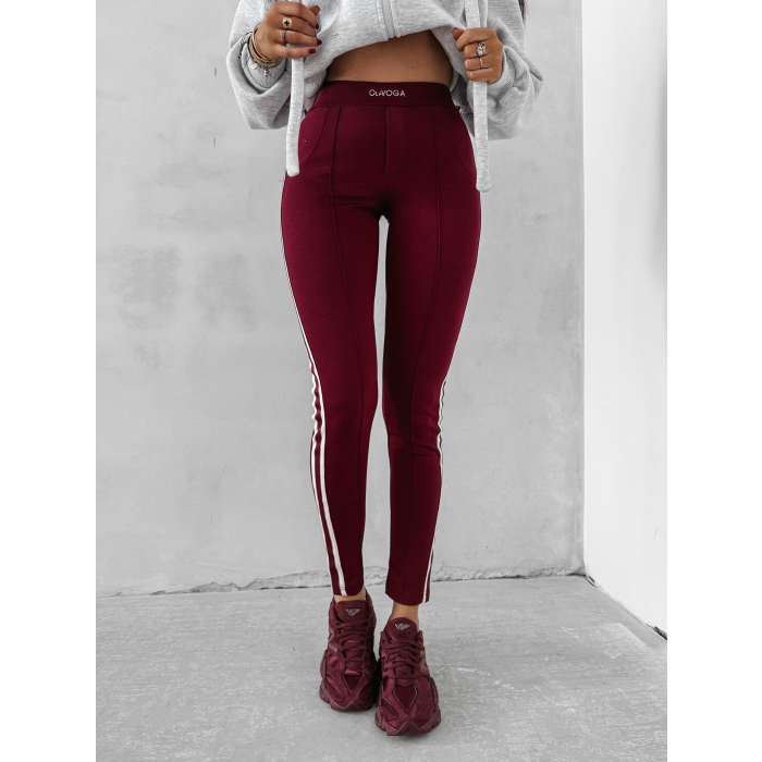 SPODNIE LEGGINSY MODELUJĄCE OLAVOGA STRECH BURGUND