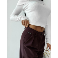 SPODNIE WIDE LEG OLAVOGA NIGHTBREAK BROWN