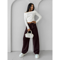 SPODNIE WIDE LEG OLAVOGA NIGHTBREAK BROWN