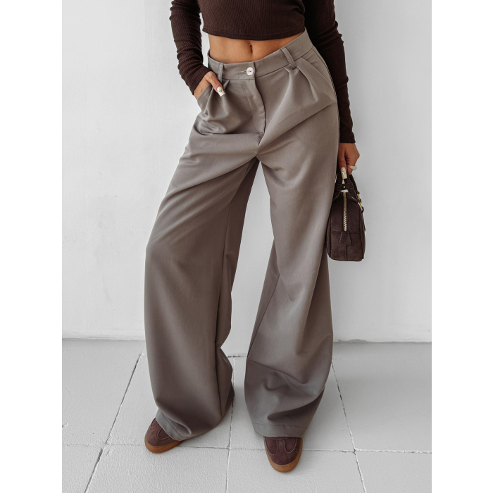 SPODNIE WIDE LEG OLAVOGA NIGHTBREAK LATTE