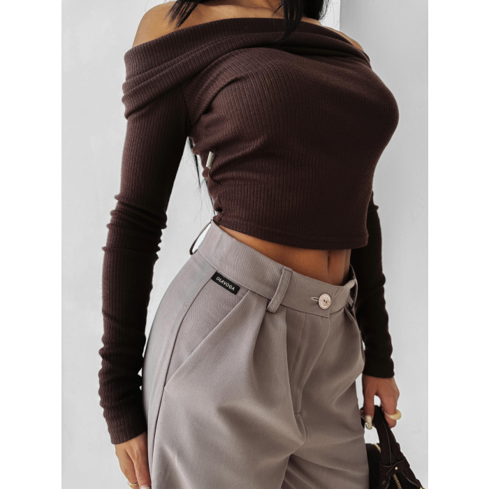 SPODNIE WIDE LEG OLAVOGA NIGHTBREAK LATTE