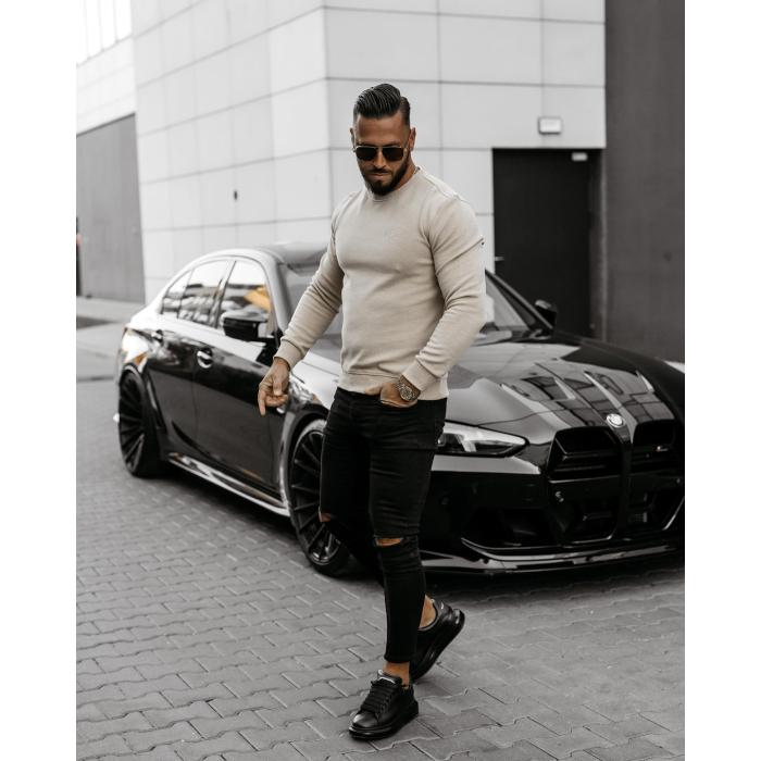 SWETER MĘSKI HAFT OLAVOGA MEN LIWOTI BEIGE