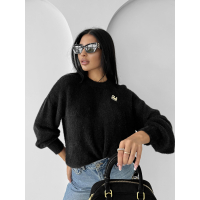 SWETER OVERSIZE GOLD PIN OLAVOGA AURAMISU BLACK