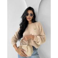 SWETER OVERSIZE GOLD PIN OLAVOGA AURAMISU BEIGIE