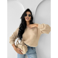 SWETER OVERSIZE GOLD PIN OLAVOGA AURAMISU BEIGIE