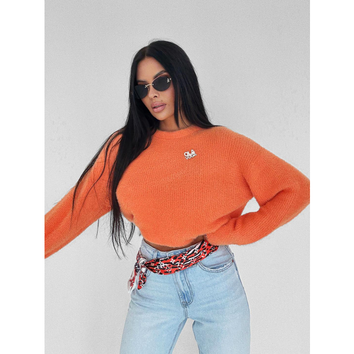 SWETER OVERSIZE GOLD PIN OLAVOGA AURAMISU ORANGE
