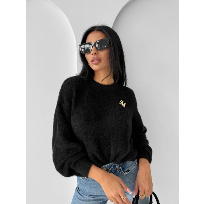 SWETER OVERSIZE GOLD PIN OLAVOGA AURAMISU BLACK