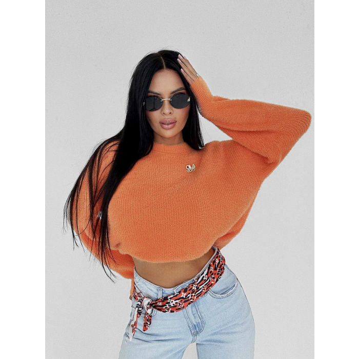 SWETER OVERSIZE GOLD PIN OLAVOGA AURAMISU ORANGE