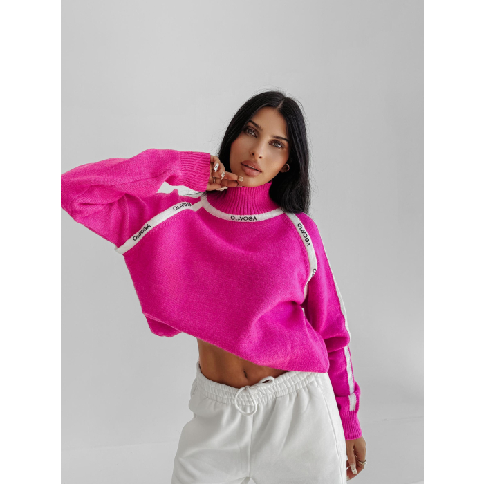 SWETER Z GOLFEM LAMPAS OLAVOGA WINTOR NEON PINK