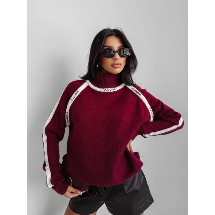 SWETER Z GOLFEM LAMPAS OLAVOGA WINTOR BURGUND