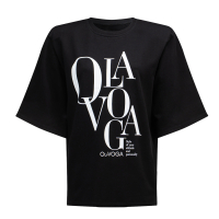 BLUZKA T-SHIRT DAMSKI OVERSIZE OLAVOGA MORNING FOG BLACK
