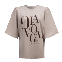 BLUZKA T-SHIRT DAMSKI OVERSIZE OLAVOGA MORNING FOG BEIGIE