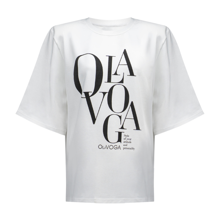 BLUZKA T-SHIRT DAMSKI OVERSIZE OLAVOGA MORNING FOG ECRU