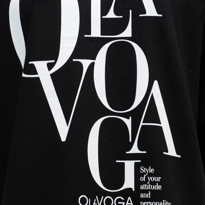 BLUZKA T-SHIRT DAMSKI OVERSIZE OLAVOGA MORNING FOG BLACK