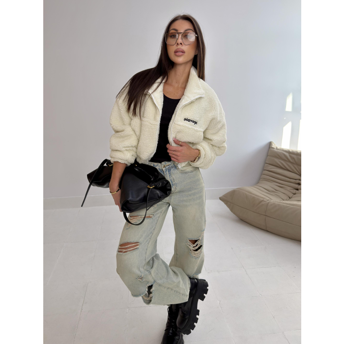 BLUZA DAMSKA MIŚ OLAVOGA KEEP ECRU