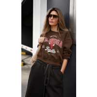 BLUZA DRESOWA DAMSKA OLAVOGA FLANO BROWN