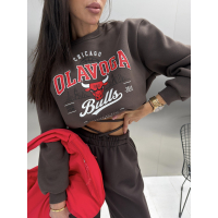 BLUZA DRESOWA DAMSKA OLAVOGA FLANO BROWN