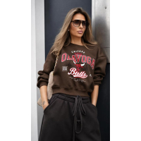 BLUZA DRESOWA DAMSKA OLAVOGA FLANO BROWN