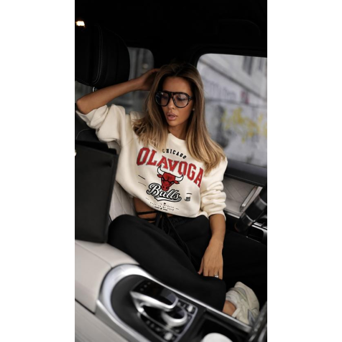 BLUZA DRESOWA DAMSKA OLAVOGA FLANO ECRU