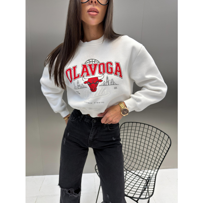 BLUZA DRESOWA DAMSKA OLAVOGA FLANO ECRU
