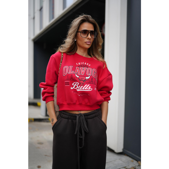 BLUZA DRESOWA DAMSKA OLAVOGA FLANO RED