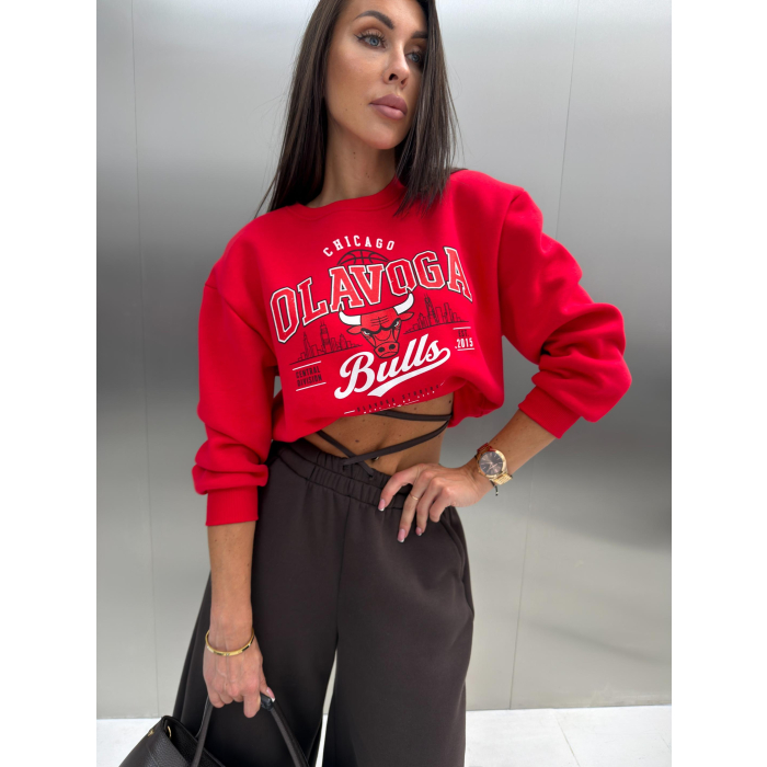 BLUZA DRESOWA DAMSKA OLAVOGA FLANO RED