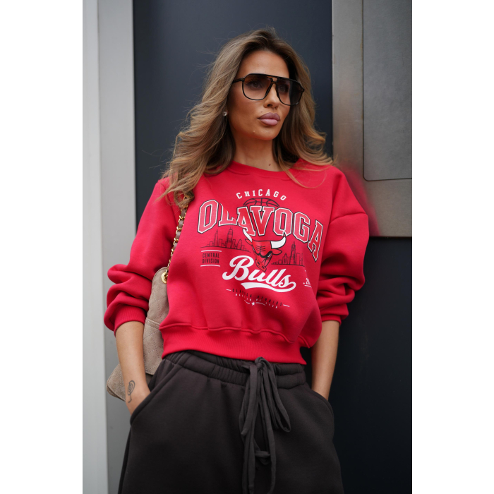 BLUZA DRESOWA DAMSKA OLAVOGA FLANO RED