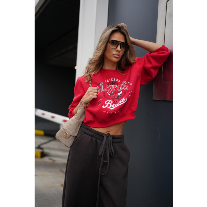 BLUZA DRESOWA DAMSKA OLAVOGA FLANO RED