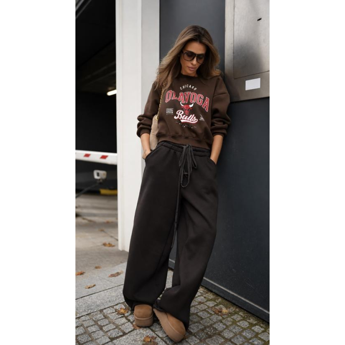 BLUZA DRESOWA DAMSKA OLAVOGA FLANO BROWN