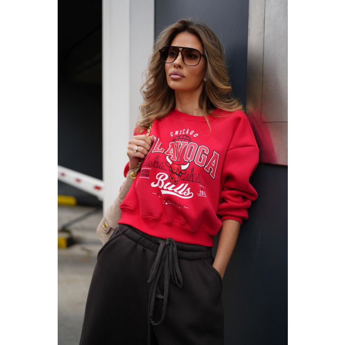 BLUZA DRESOWA DAMSKA OLAVOGA FLANO RED