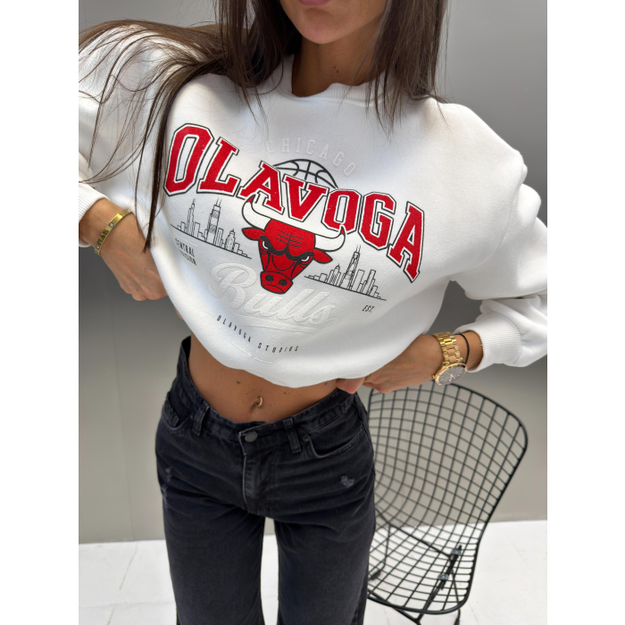 BLUZA DRESOWA DAMSKA OLAVOGA FLANO ECRU