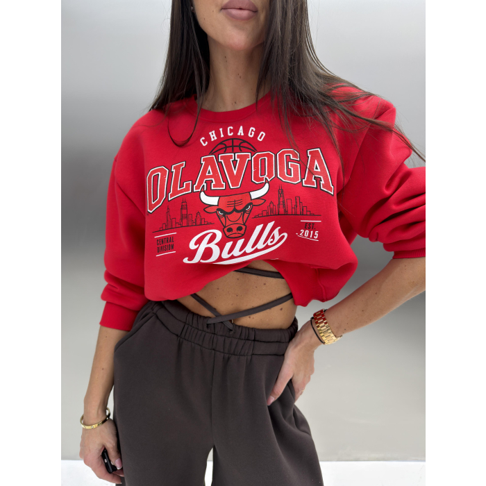 BLUZA DRESOWA DAMSKA OLAVOGA FLANO RED