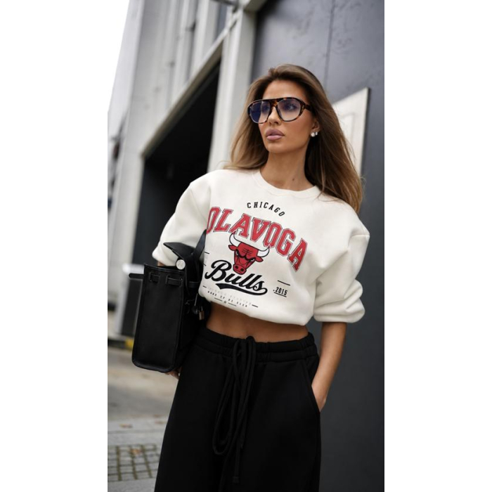 BLUZA DRESOWA DAMSKA OLAVOGA FLANO ECRU